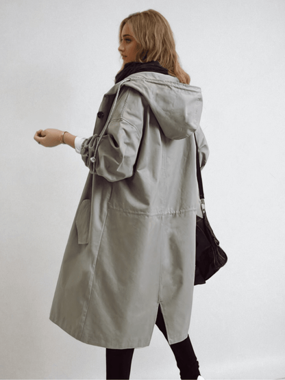 Rosalind | Women's Water-Repellent Hooded Longline Trench Coat