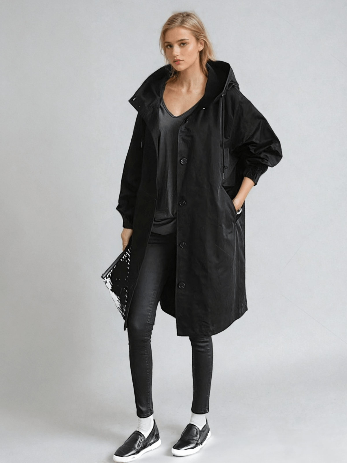 Rosalind | Women's Water-Repellent Hooded Longline Trench Coat