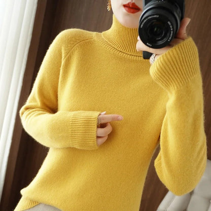 Marlowe | Women's Turtleneck Relaxed Fit Knit Sweater