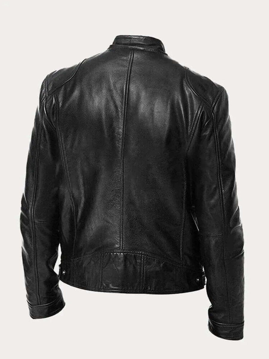 Ronan | Men's Classic Biker-Style Zip-Up Leather Jacket