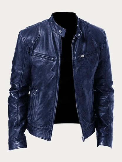 Ronan | Men's Classic Biker-Style Zip-Up Leather Jacket