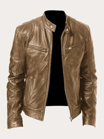 Ronan | Men's Classic Biker-Style Zip-Up Leather Jacket
