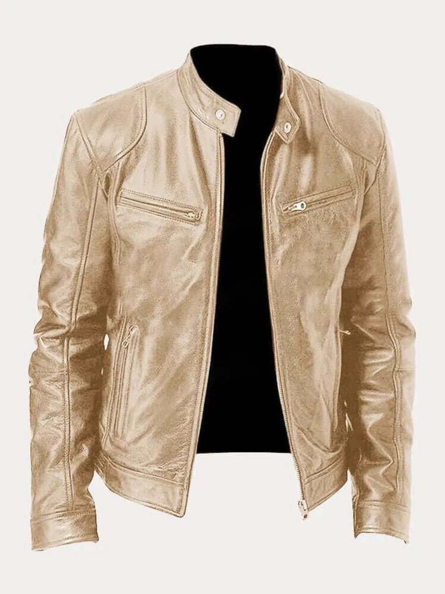 Ronan | Men's Classic Biker-Style Zip-Up Leather Jacket