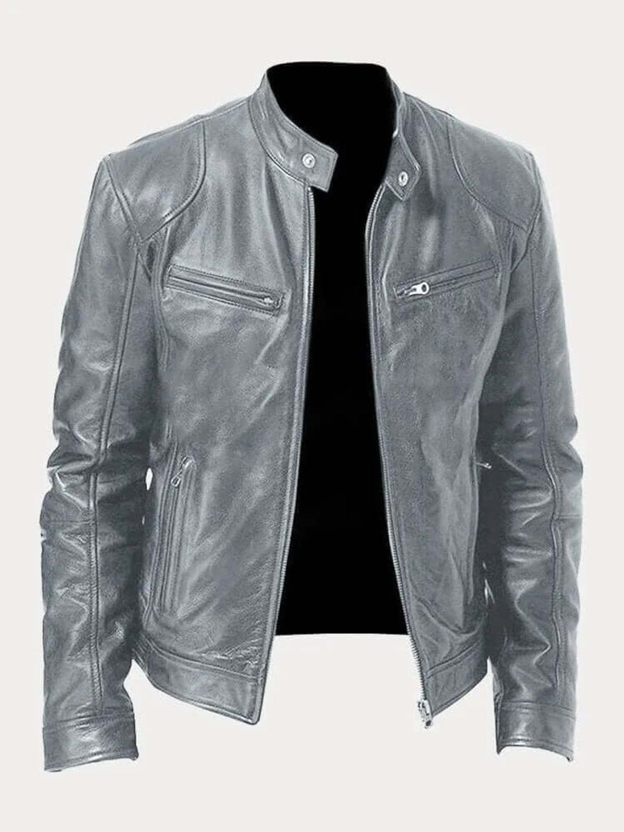 Ronan | Men's Classic Biker-Style Zip-Up Leather Jacket