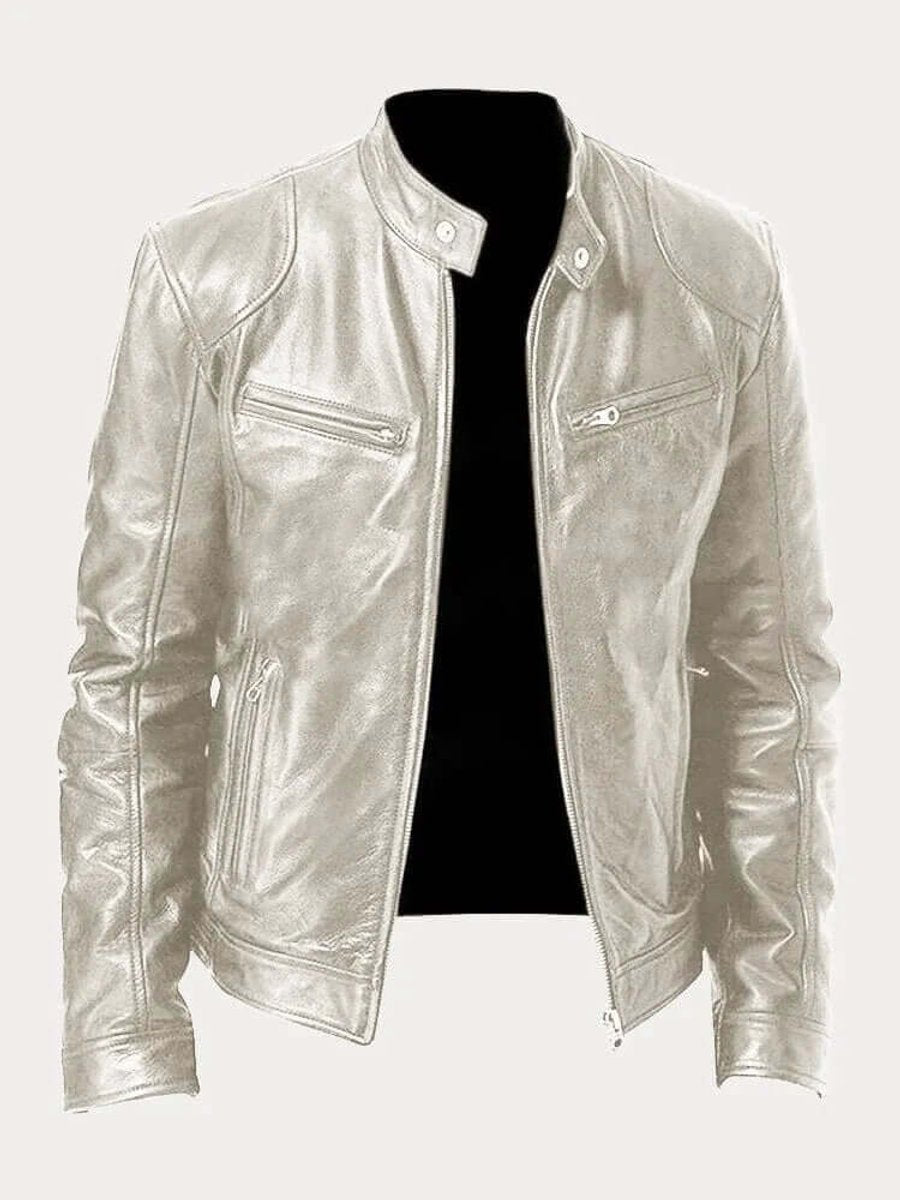 Ronan | Men's Classic Biker-Style Zip-Up Leather Jacket