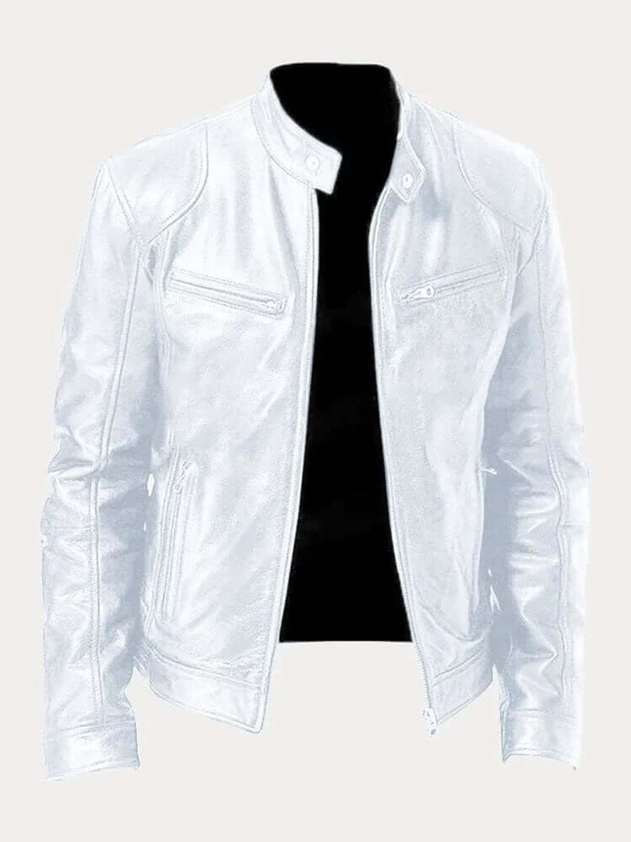 Ronan | Men's Classic Biker-Style Zip-Up Leather Jacket
