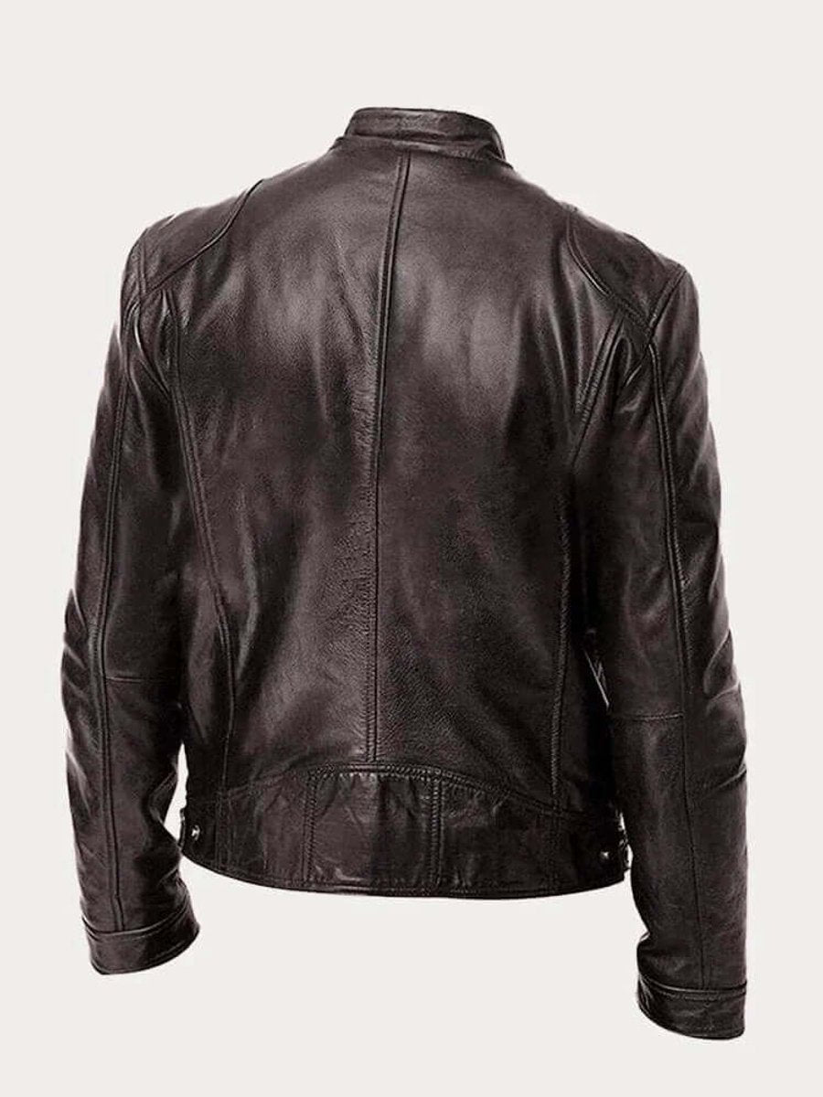 Ronan | Men's Classic Biker-Style Zip-Up Leather Jacket