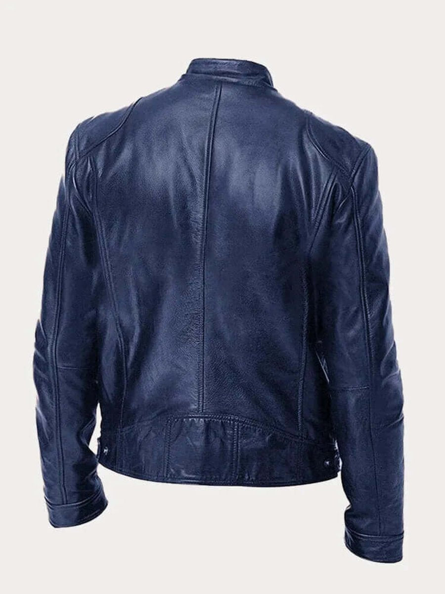 Ronan | Men's Classic Biker-Style Zip-Up Leather Jacket
