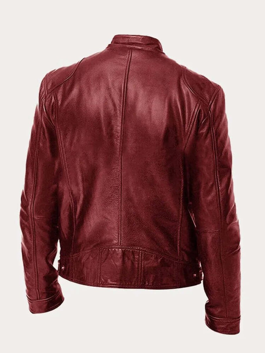 Ronan | Men's Classic Biker-Style Zip-Up Leather Jacket