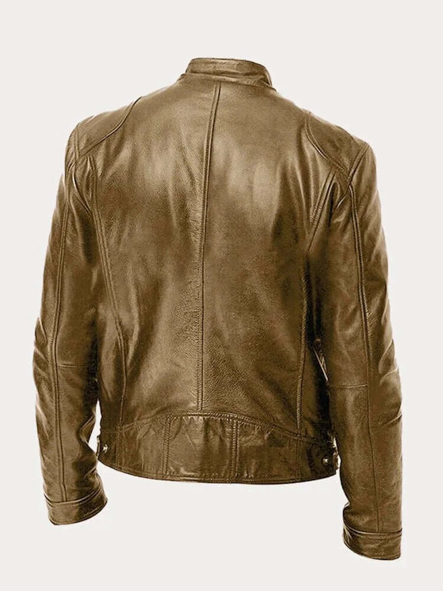 Ronan | Men's Classic Biker-Style Zip-Up Leather Jacket