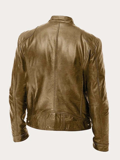 Ronan | Men's Classic Biker-Style Zip-Up Leather Jacket