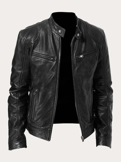 Ronan | Men's Classic Biker-Style Zip-Up Leather Jacket