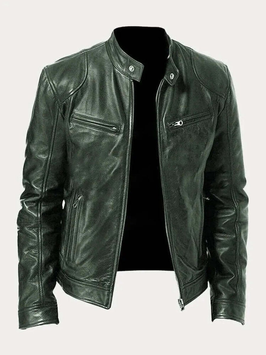 Ronan | Men's Classic Biker-Style Zip-Up Leather Jacket