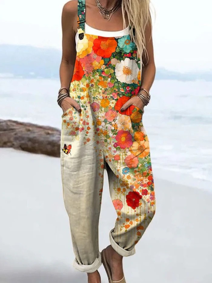 Mirabella | Women's Boho Floral Wide Leg Summer Jumpsuit