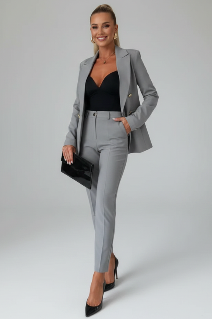 Aurelia | Women's Double Breasted Tailored Straight Leg Suit Set