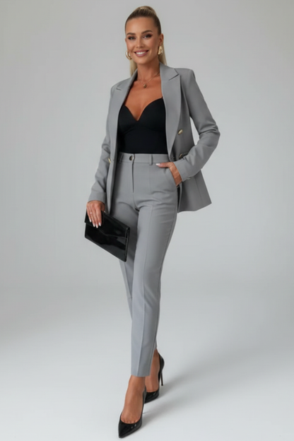 Aurelia | Women's Double Breasted Tailored Straight Leg Suit Set