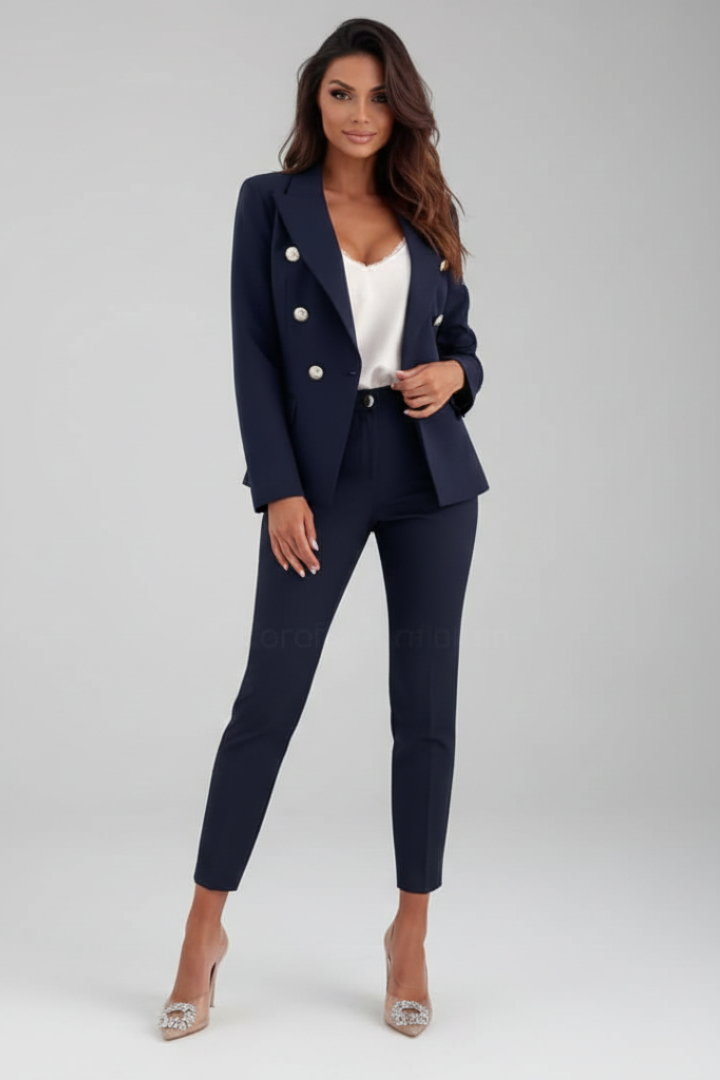 Aurelia | Women's Double Breasted Tailored Straight Leg Suit Set