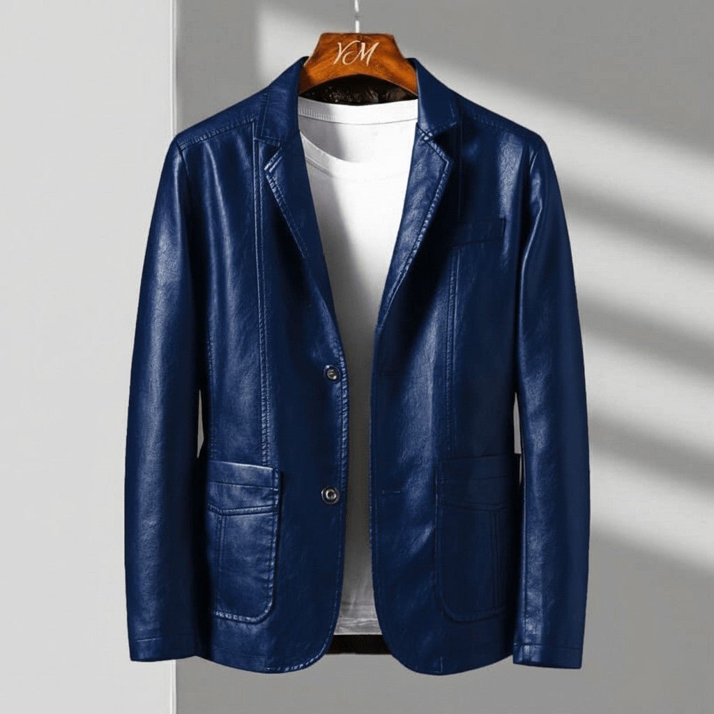 Lorcan | Men's Leather Blazer Tailored Two Button Jacket