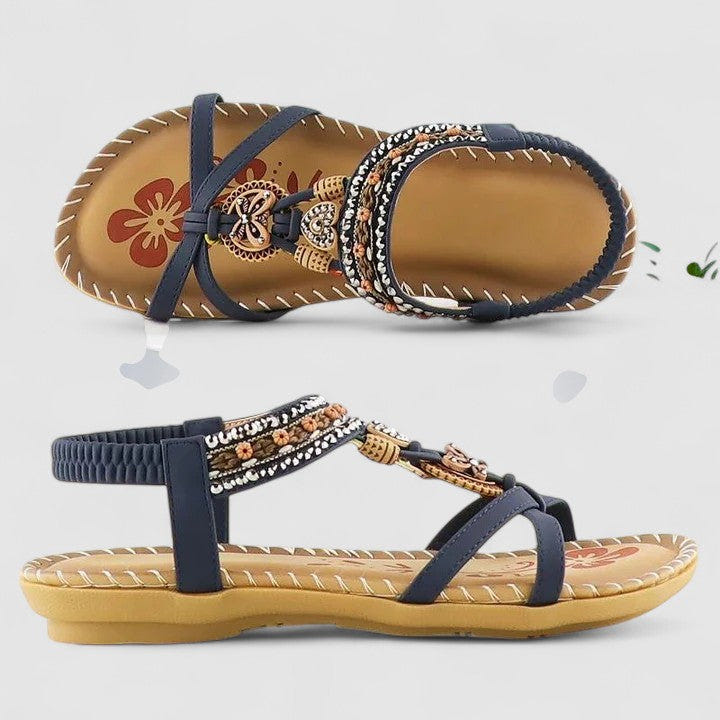 Maryna | Flat Sandals Boho Beaded Thong Orthopedic Elastic