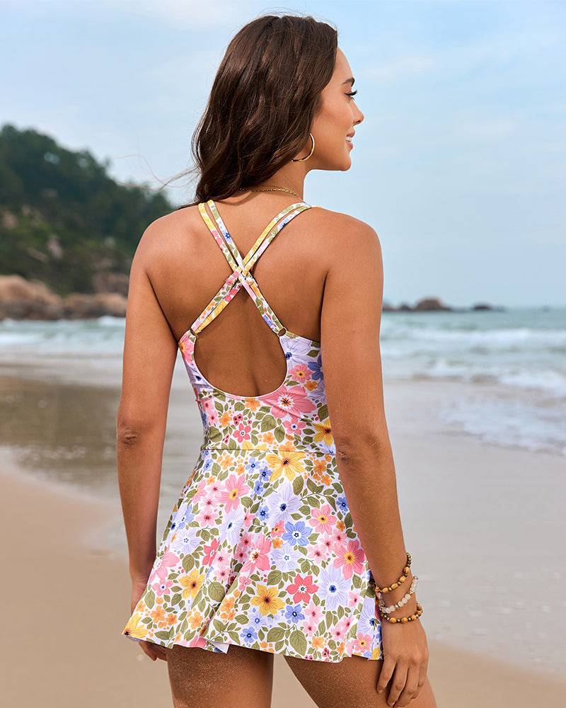 Joly | One Piece Swimsuit Skirted Wrap Knot Front V Neck