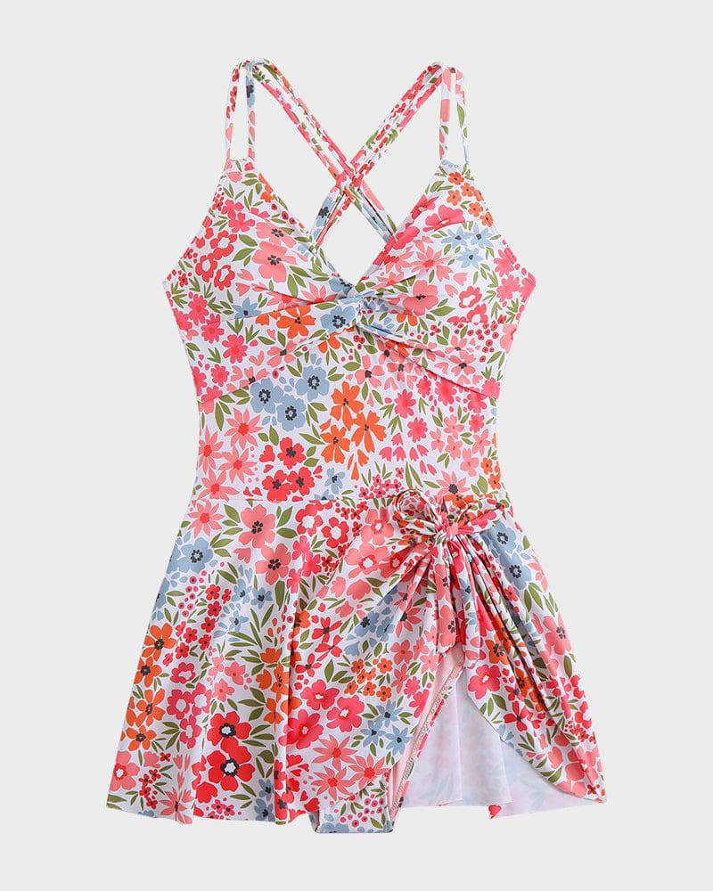 Joly | One Piece Swimsuit Skirted Wrap Knot Front V Neck