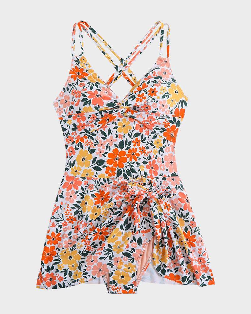 Joly | One Piece Swimsuit Skirted Wrap Knot Front V Neck