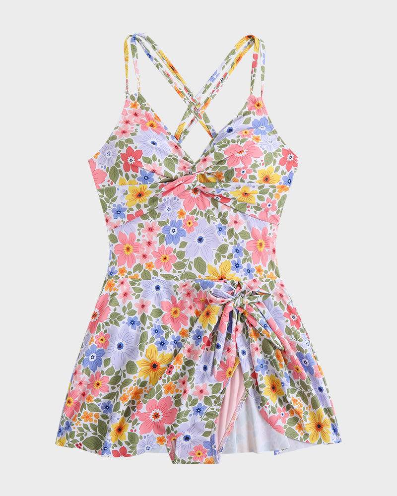 Joly | One Piece Swimsuit Skirted Wrap Knot Front V Neck