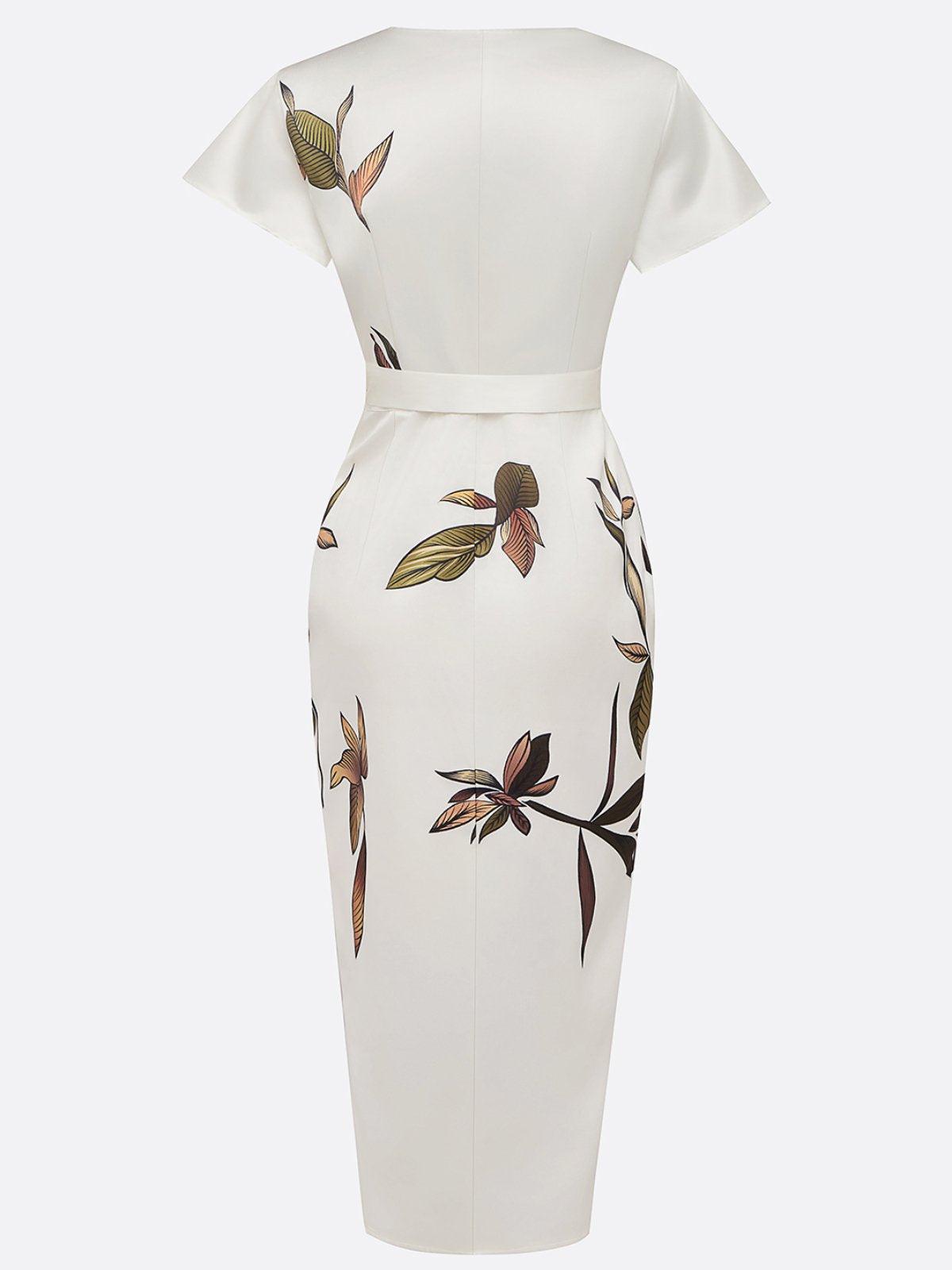 Solara | Women's Floral V-Neck Summer Wrap Midi Dress