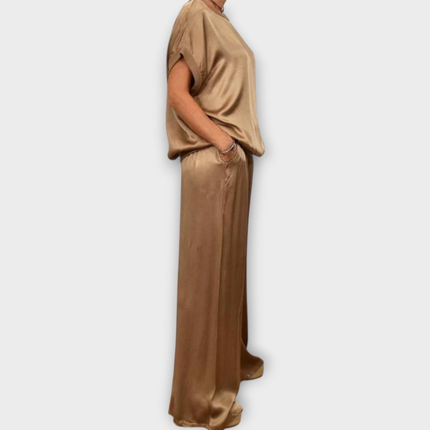 Marlowira | Women's Satin Wide-Leg Co-ord Set