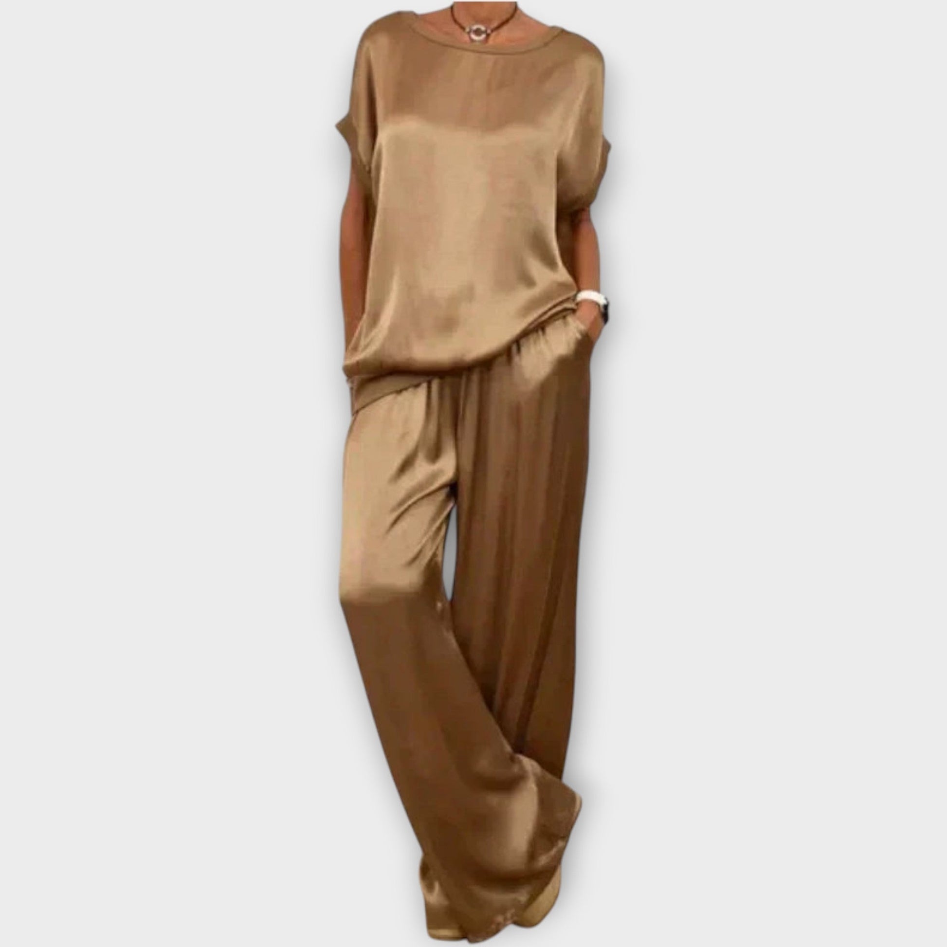 Marlowira | Women's Satin Wide-Leg Co-ord Set