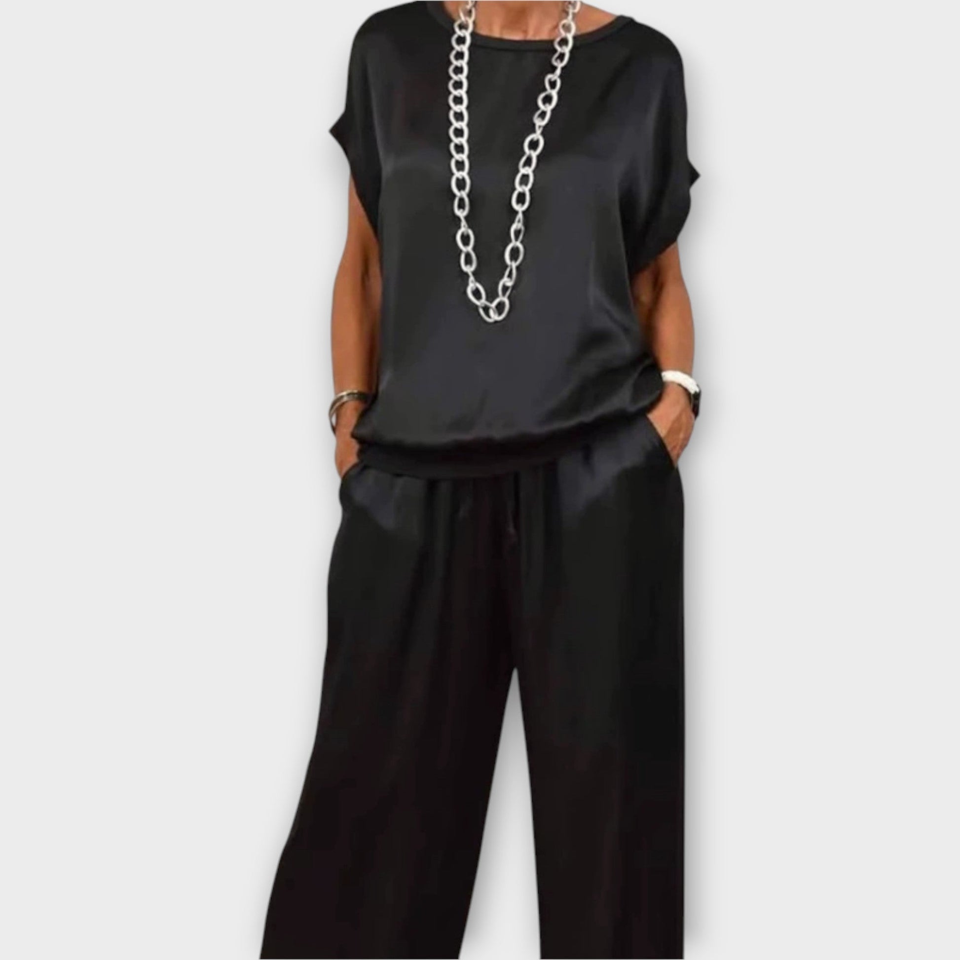 Marlowira | Women's Satin Wide-Leg Co-ord Set