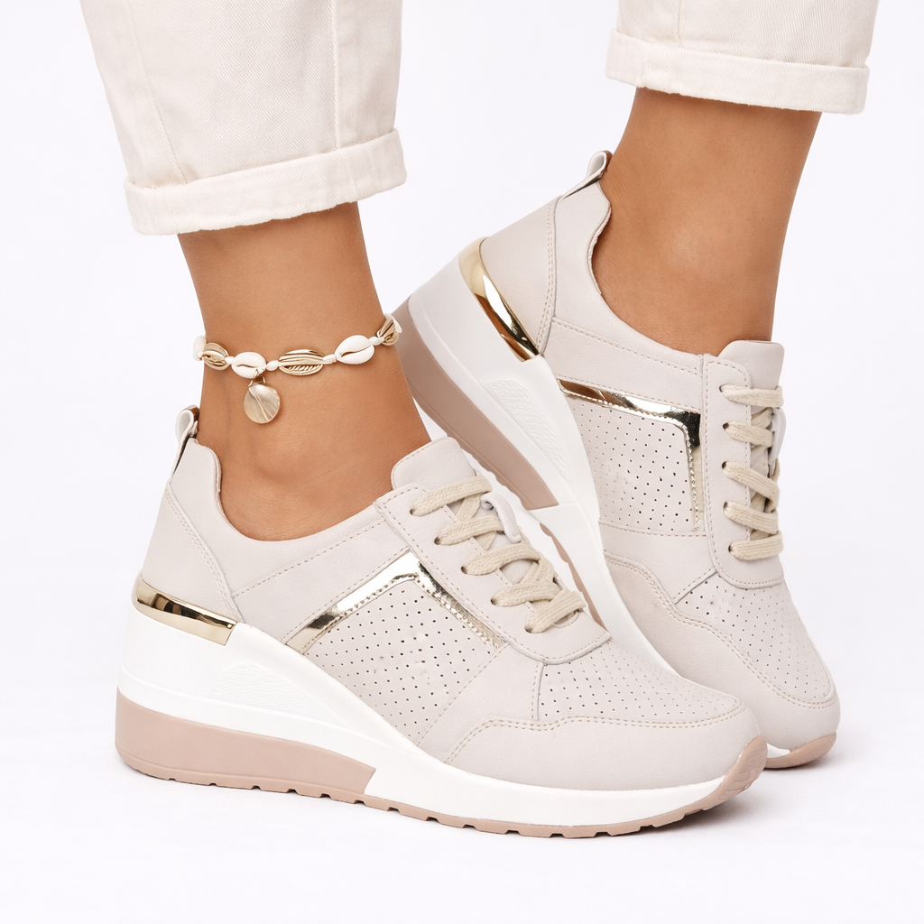 Marion | Women's Wedge Comfort Lace-Up Trainer