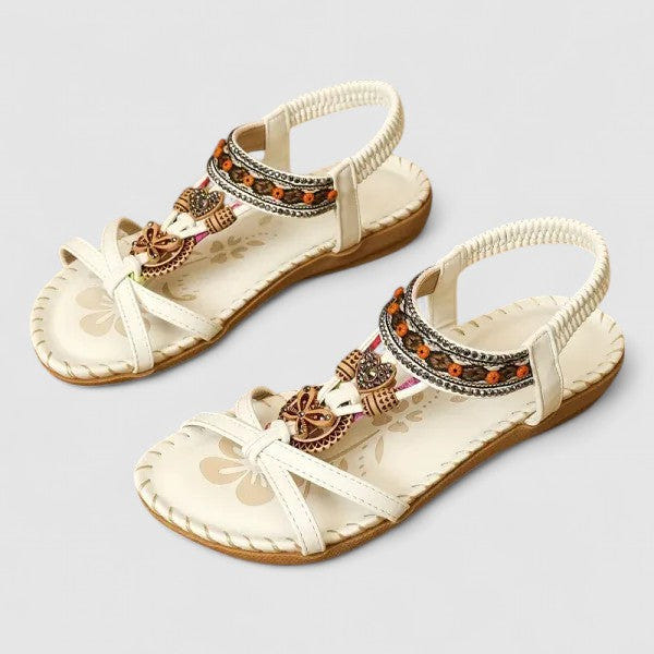 Maryna | Flat Sandals Boho Beaded Thong Orthopedic Elastic