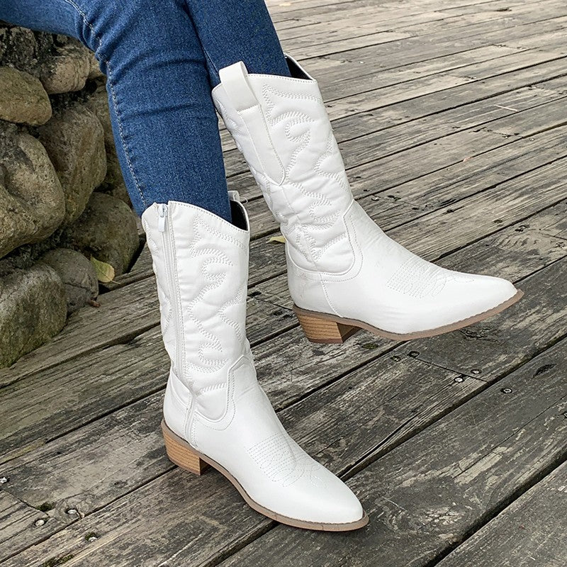 Delisande | Women's Metallic Western Pointed Toe Cowboy Boot