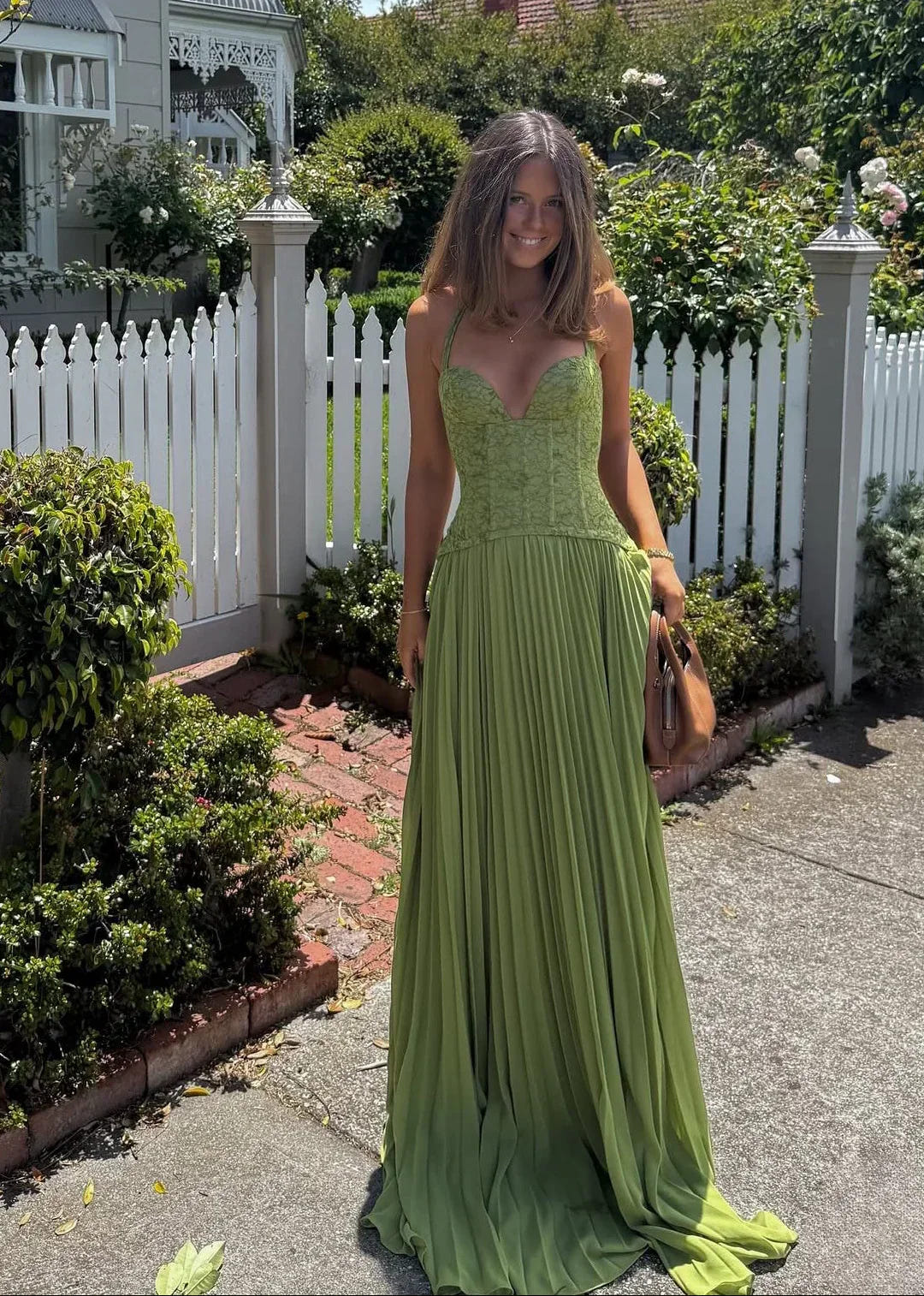 Hannah | Women's Halter Pleated Lace Corset Wedding Guest Maxi Dress