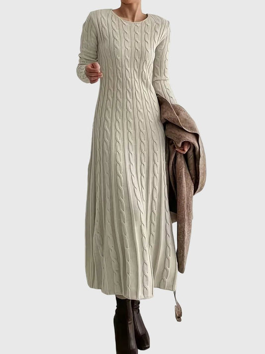 Rosalind | Women's Cable-Knit Long-Sleeve Jumper Maxi Dress