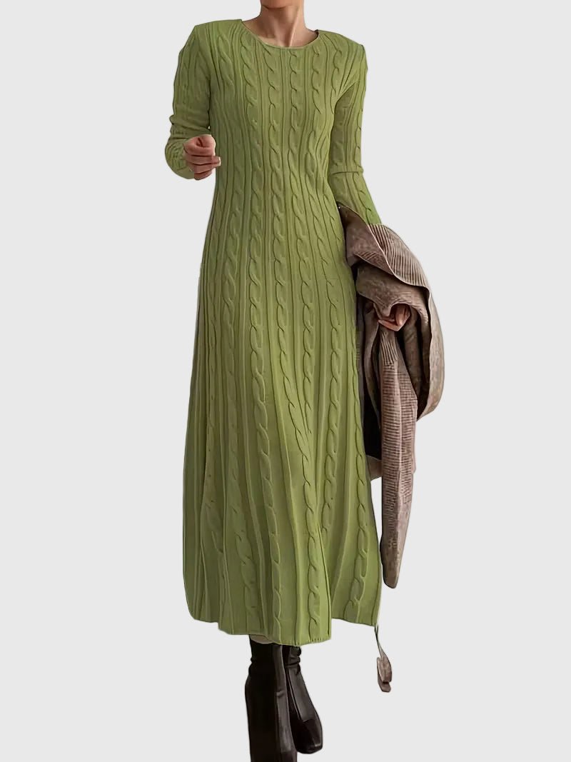 Rosalind | Women's Cable-Knit Long-Sleeve Jumper Maxi Dress