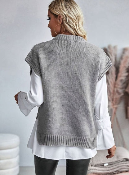 Aldora | Women's Cable-Knit Relaxed-Fit Sweater Vest