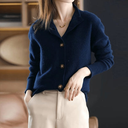 Elvira | Women's Cashmere Blend Button-Front Knit Cardigan