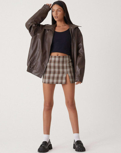 Rosalind | Women's Oversized Faux Leather Bomber Jacket