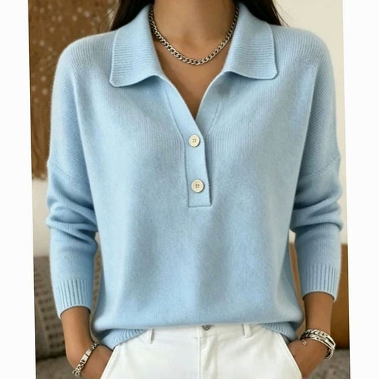 Adaline | Women's Collared Button-Placket Knit Pullover Sweater