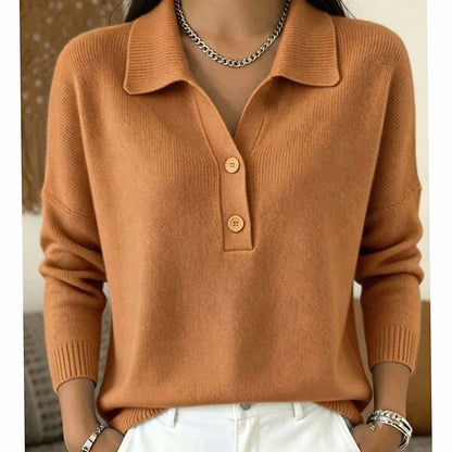 Adaline | Women's Collared Button-Placket Knit Pullover Sweater