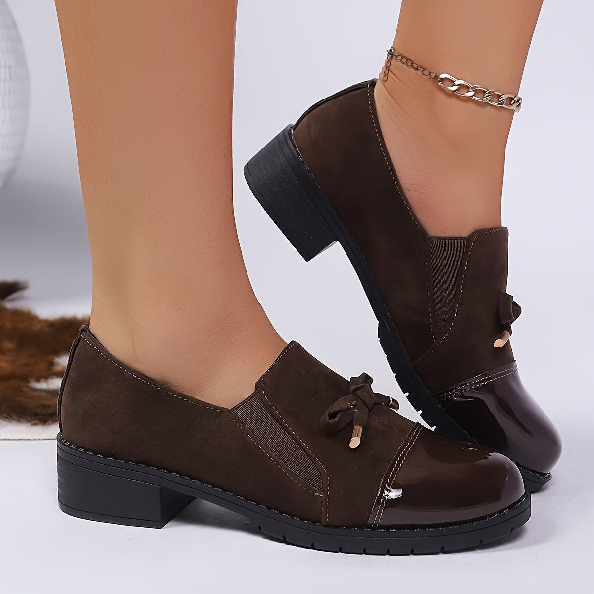Delacroix | Women's Elegant Slip-On Comfort Bow Loafer