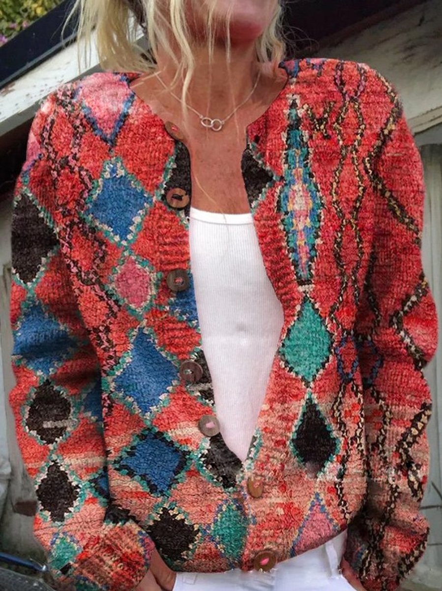 Florentine | Women's Floral Embroidered Button-Front Knit Cardigan