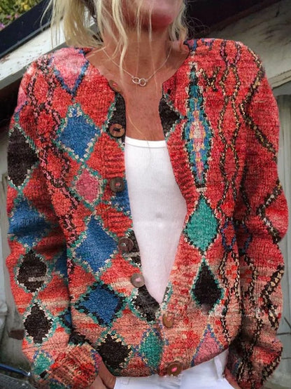 Florentine | Women's Floral Embroidered Button-Front Knit Cardigan
