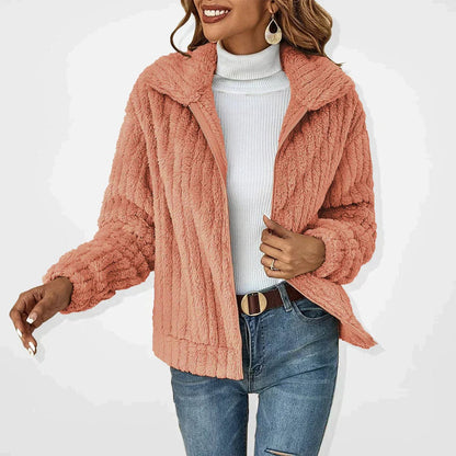 Wrenna | Women's Fluffy Plush Zip-Up Fleece Jacket