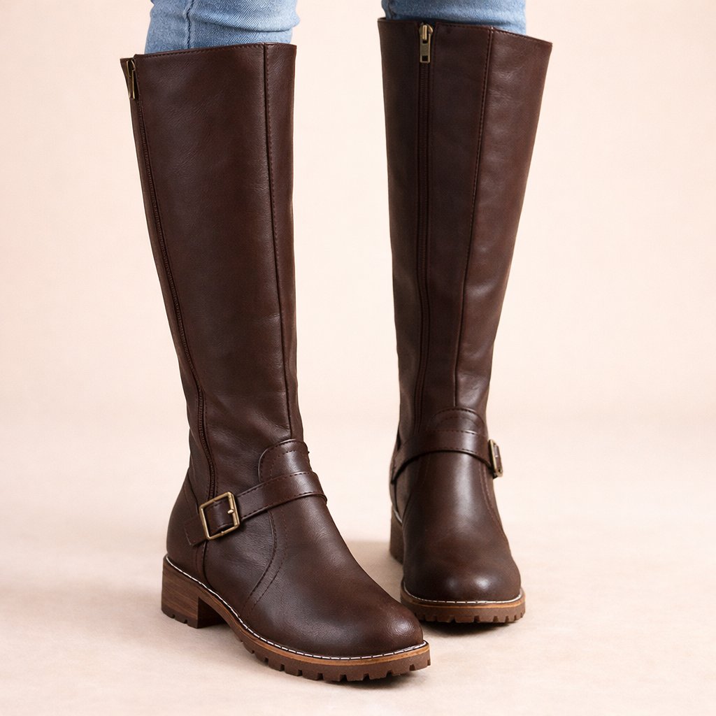 Larkin | Women's Knee-High Zipper Block Heel Riding Boot