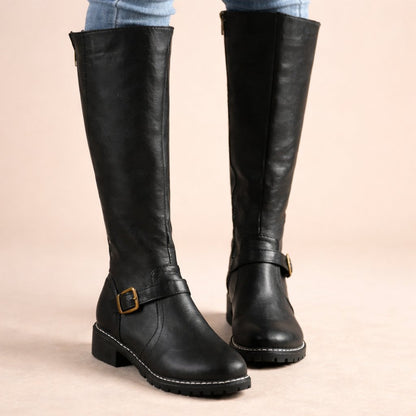 Larkin | Women's Knee-High Zipper Block Heel Riding Boot