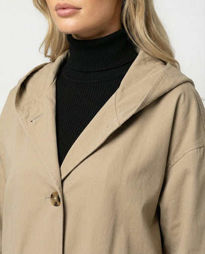 Meara | Women's Longline Hooded Waterproof Trench Coat