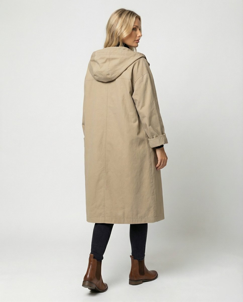 Meara | Women's Longline Hooded Waterproof Trench Coat